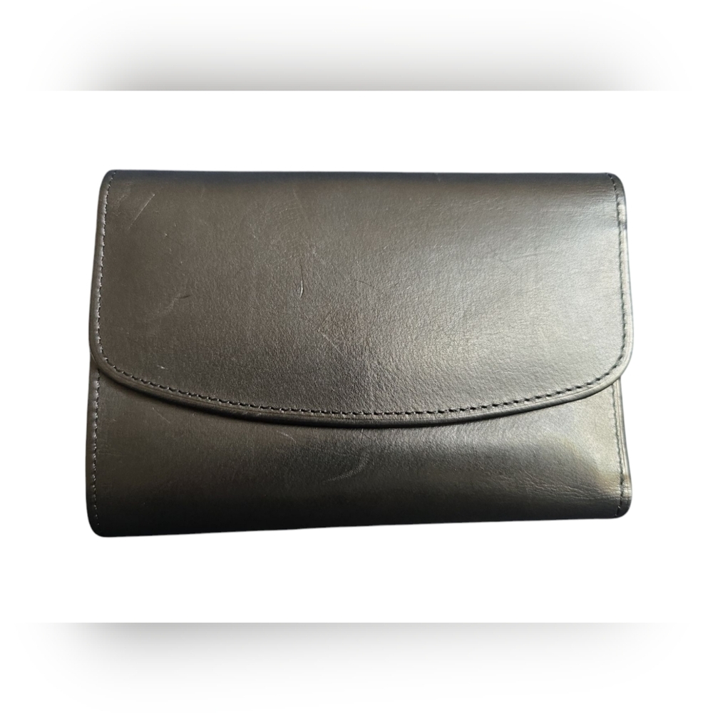 EUC Vintage Coach water buffalo black leather wallet